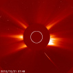Kometa SOHO míří do Slunce. Foto: SOHO, LASCO C2.