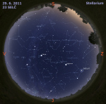 Mapa oblohy 29. 6. 2011, zdroj: Stellarium