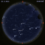 Mapa oblohy 15. února 2012, zdroj: Stellarium