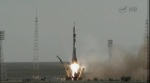 Start Sojuzu TMA-04M. Foto: TV NASA
