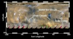 Včera zveřejněná aktuální meteorologická mapa Marsu ze sondy MRO. Foto: NASA