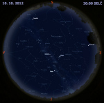 Mapa oblohy 10. října 2012 ve 20 hodin SELČ. Data: Stellarium Foto: Martin Gembec