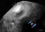 Připravovaná japonská sonda Hayabusa 2 u cílového asteroidu - kresba Foto: JAXA