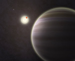 Představa objevené exoplanety PH1 v soustavě čtyřhvězdy Foto: Haven Giguere/Yale University