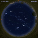 Mapa oblohy 21. listopadu 2012 v 18 hodin SEČ. Data: Stellarium Foto: Martin Gembec