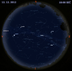 Mapa oblohy 12. prosince 2012 v 18 hodin SEČ. Foto: Martin Gembec