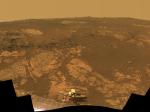 Barevné panorama okolí, připravené týmem Opportunity k 9. výročí přistání na Marsu. Foto: NASA