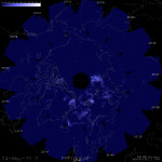 Snímek rozložení NLC nad severním pólem. Foto: AIM/NASA.