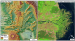 Říční delta na Marsu a na Zemi Foto: DiBiase et al. a USGS/NASA Landsat