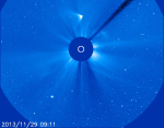 Zbytky komety ISON stále přežívají. Foto: SOHO, NASA/ESA.