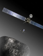 Evropská sonda Rosetta u komety - kresba Foto: ESA–C. Carreau/ATG medialab