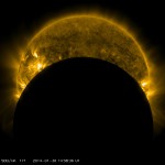 Zatmění Slunce 30. ledna 2014 z družice SDO. Foto: SDO/NASA.