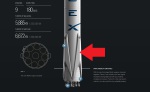 Model spodní části Falconu 9 s dobře patrnými vzpěrami pro přistání Foto: SpaceX