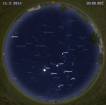 Mapa oblohy 12. března 2014 ve 20 hodin SEČ. Data: Stellarium Foto: Martin Gembec