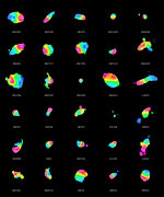 rozložení molekulárního plynu ve třiceti galaxiích - ALMA - eso1429 Foto: ALMA (ESO/NAOJ/NRAO)/SMA/CARMA/IRAM/J. Ueda et al.