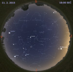 Mapa oblohy 11. února 2015 v 18:00 SEČ. Data: Stellarium Foto: Martin Gembec