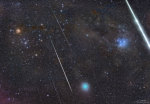 Hvězdy, meteory a kometa v Býku