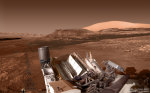 Horské hřebeny a stopy na Marsu