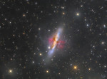 M82: Galaxie s překotným vznikáním hvězd Galaxy a se supervětrem