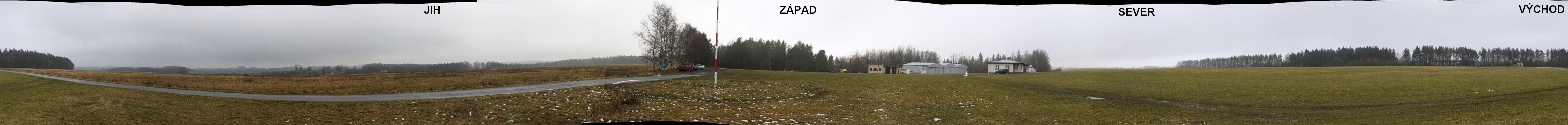 Panorama pozorovacího stanoviště Letiště Hodkovice