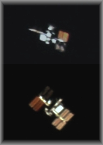 ISS 21.3.2009 ze dvou úhlů